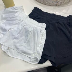 Women's Black and White Shorts